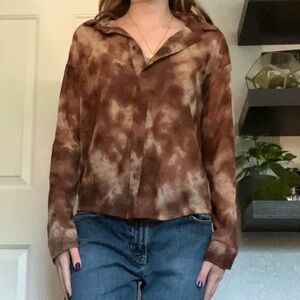 Forever 21 mesh button up shirt